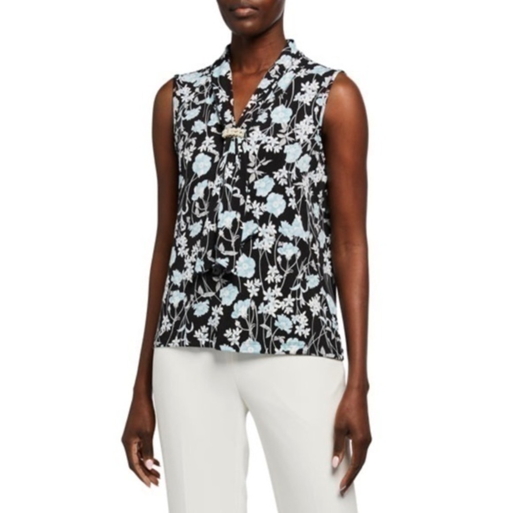 Karl Lagerfeld Paris Pearl Cluster Sleeveless Top